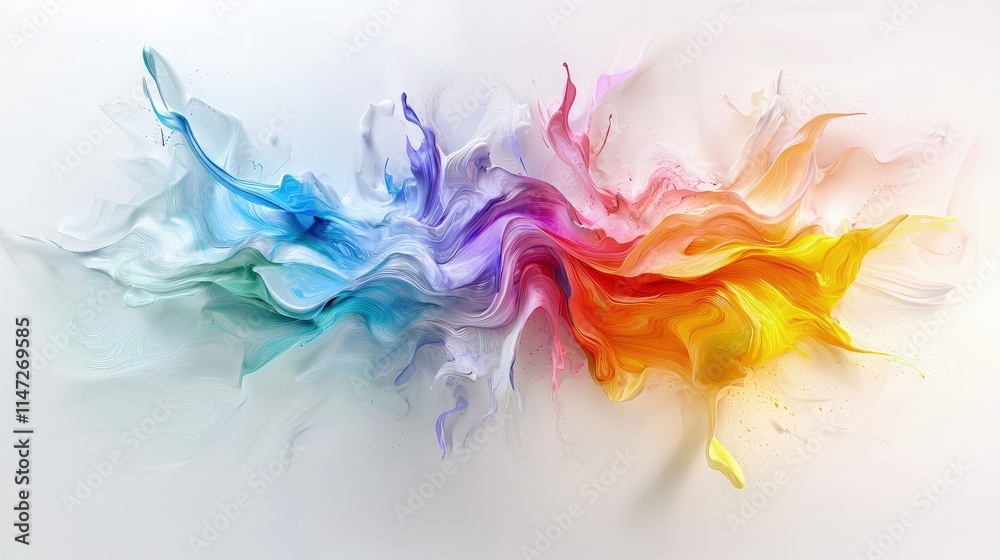 Colorful paint splashes and swirls. Colorful paint splashes and swirls.