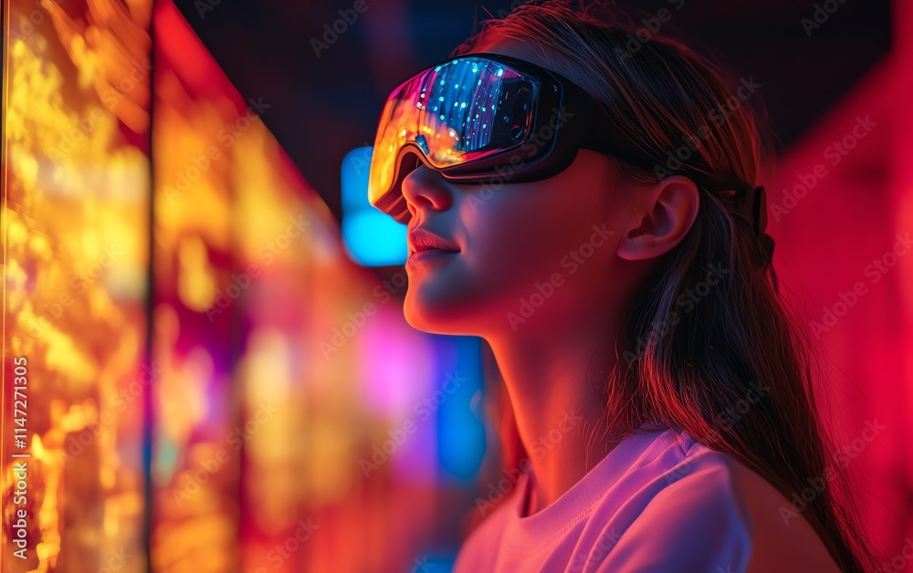 Naklejka premium A family enjoying interactive learning experiences, with apps displaying engaging content and tailored courses, vibrant visuals, cinematic lighting