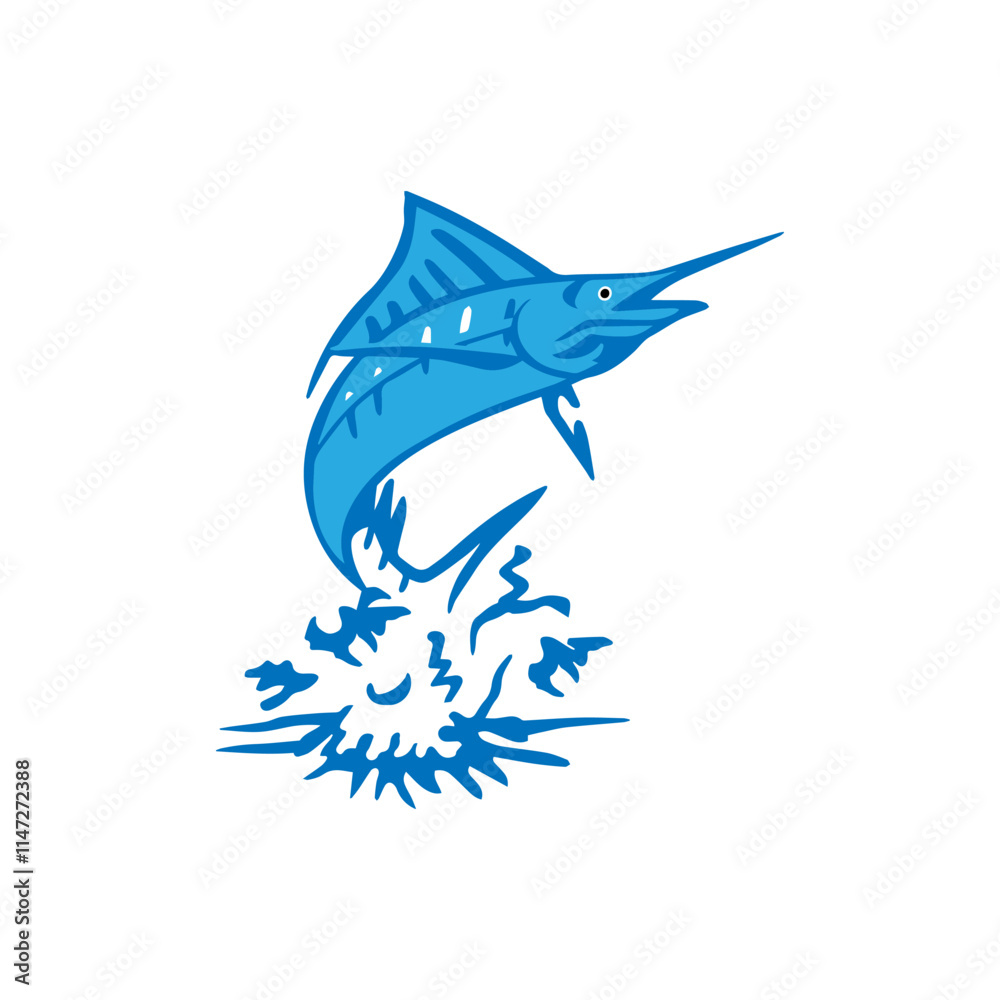 Naklejka premium blue marlin fish icon