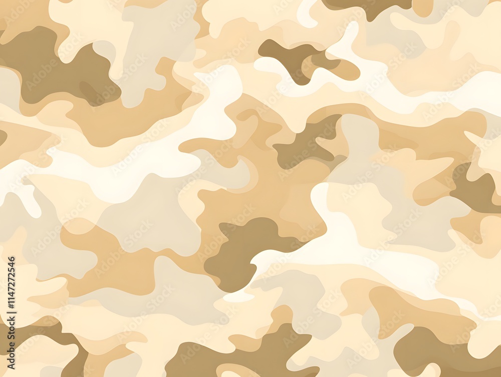 Naklejka premium Beige and Brown Abstract Camouflage Pattern