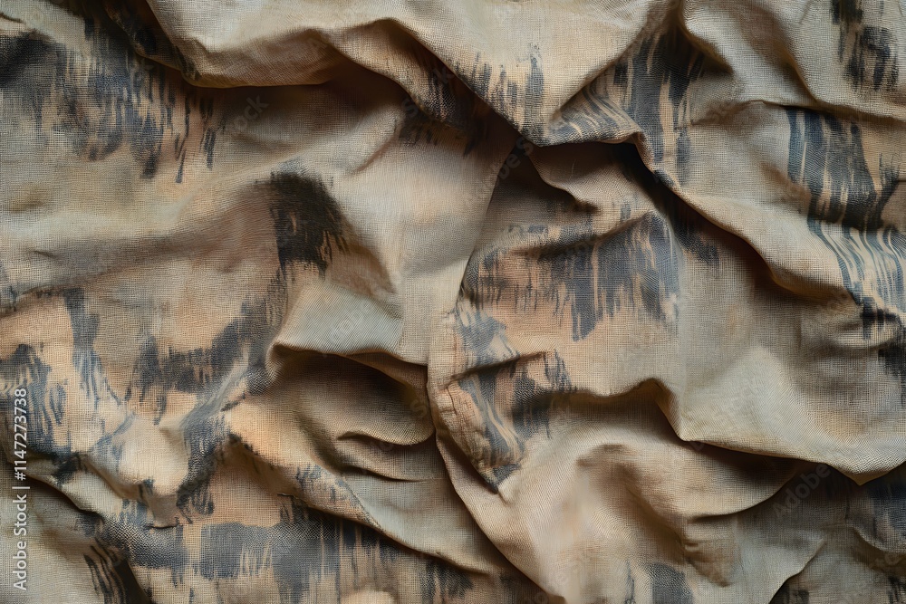 Beige Fabric with Abstract Grey Print Beige Fabric with Abstract Grey Print