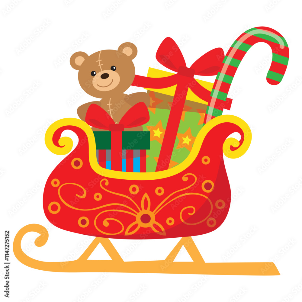 Obraz premium Santa Claus's sleigh loaded with presents