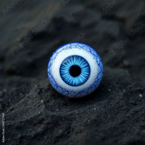 Concept photo of evil eye bead with space for text photo