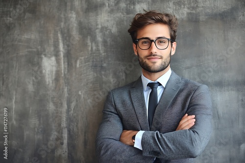 Confident businessman portrait. Success, leadership, and corporate concept.