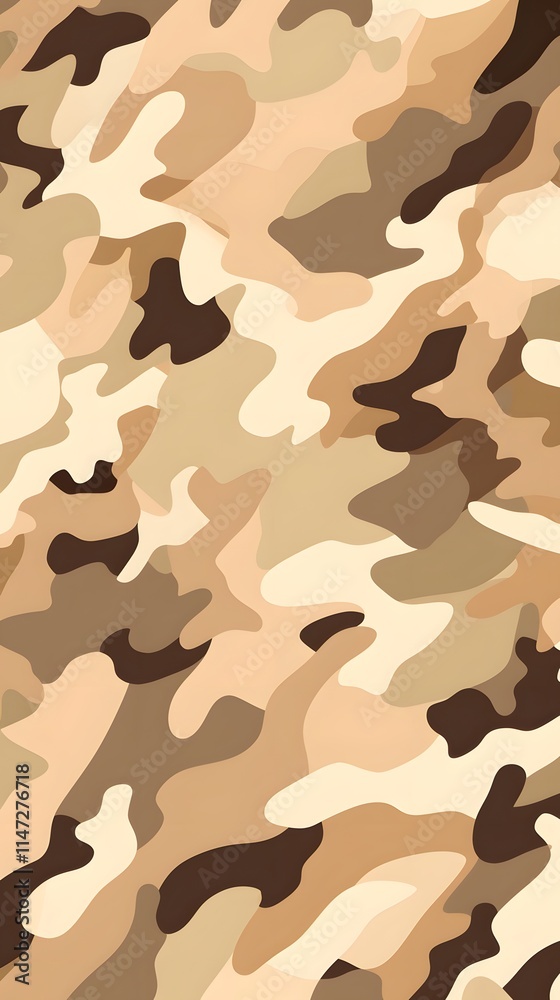 Fototapeta premium Desert Camouflage Pattern: Beige, Brown, and Tan Color Variations