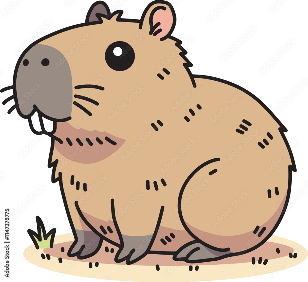 Cute capybara cartoon hand drawn design art Cute capybara cartoon hand drawn design art