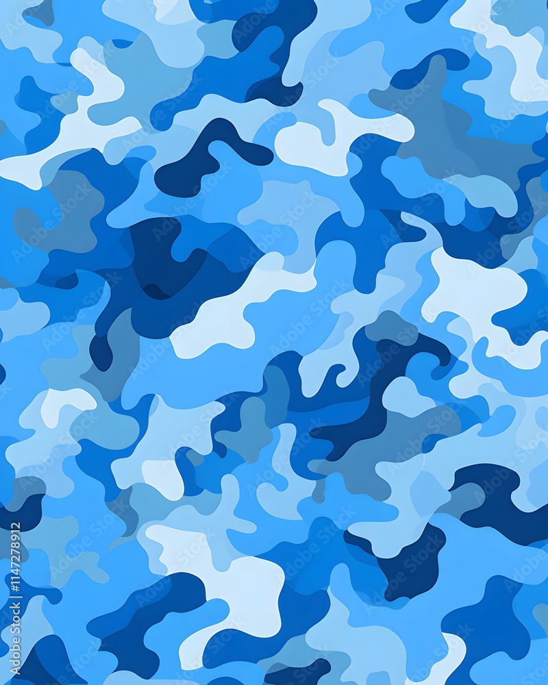 Abstract Blue Camouflage Pattern Abstract Blue Camouflage Pattern