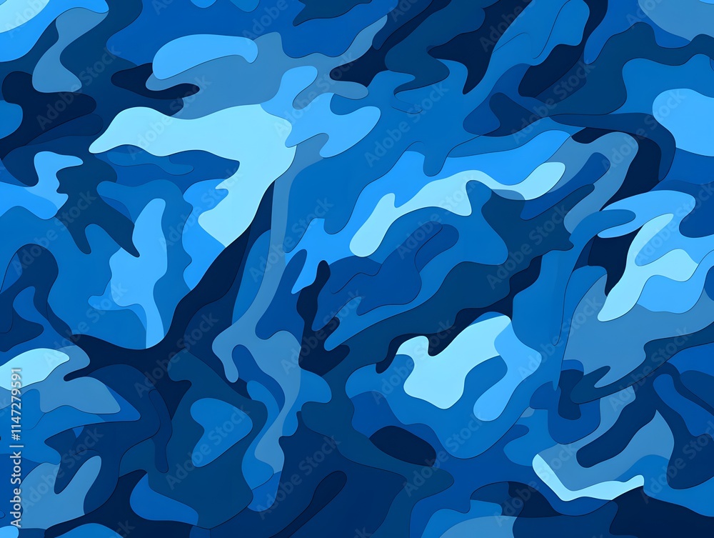 Abstract Blue Camouflage Pattern Abstract Blue Camouflage Pattern