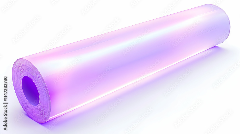 A roll of translucent, colorful film with a gradient effect for creative projects. A roll of translucent, colorful film with a gradient effect for creative projects.