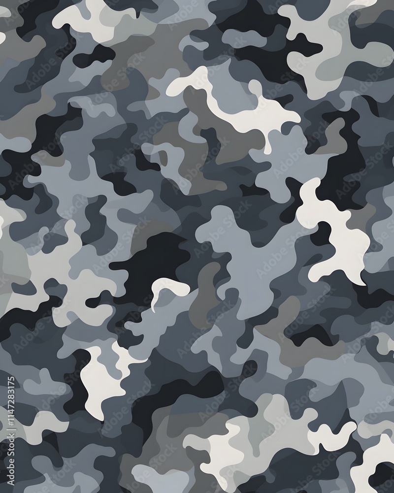 Grayscale Camouflage Pattern