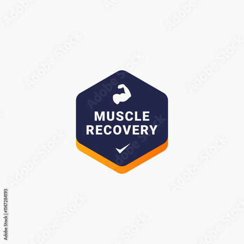 Muscle recovery label design element vector. Best Muscle recovery icon vector for mobile apps, website, product design element, and more.