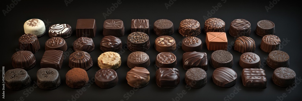 Assorted Gourmet Chocolate Candies Dark And White Assorted Gourmet Chocolate Candies Dark And White