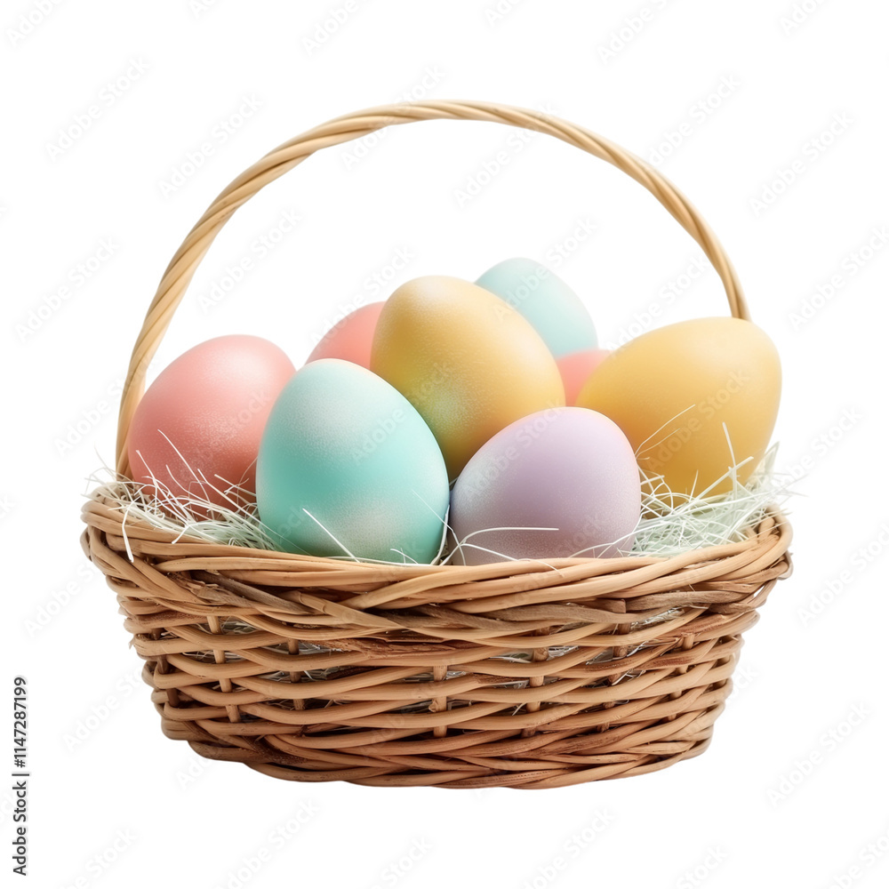 easter eggs in basket easter eggs in basket