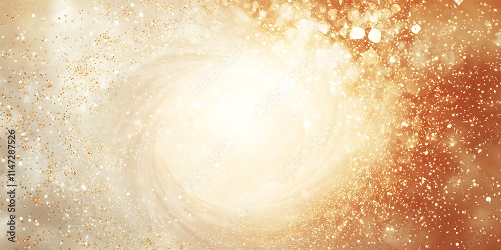 Fototapeta premium Golden Sparkling Swirl Abstract Background Design