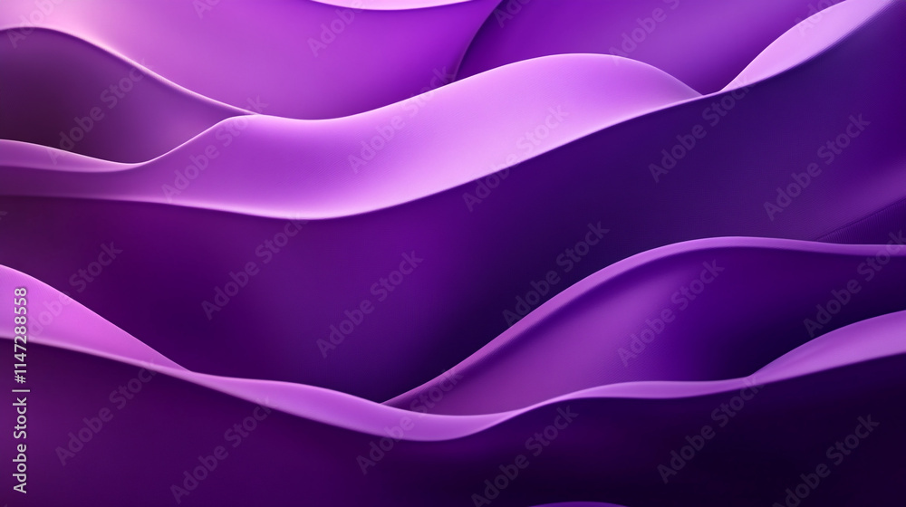 Waves of purple fabric create an abstract design with fluid movement and depth. Waves of purple fabric create an abstract design with fluid movement and depth.