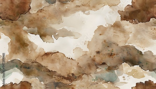 Cozy Earthy Watercolor Blend in Browns, Tans, and Muted Greens