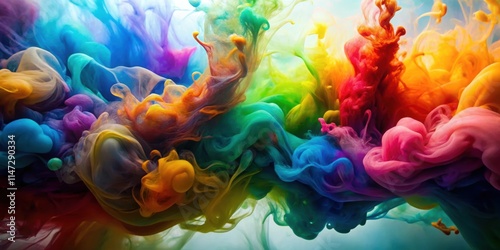 Wallpaper Mural Colorful ink swirling in water creating abstract patterns, ink, water, colorful, abstract, vibrant, swirl, motion Torontodigital.ca