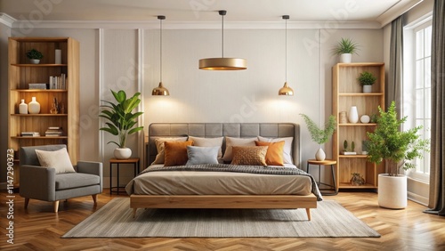 A cozy room with a comfortable bed and a stylish couch, bedroom, interior design, home decor, modern, comfortable