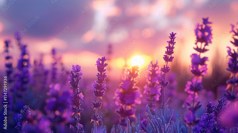 Naklejka premium sunset in the field