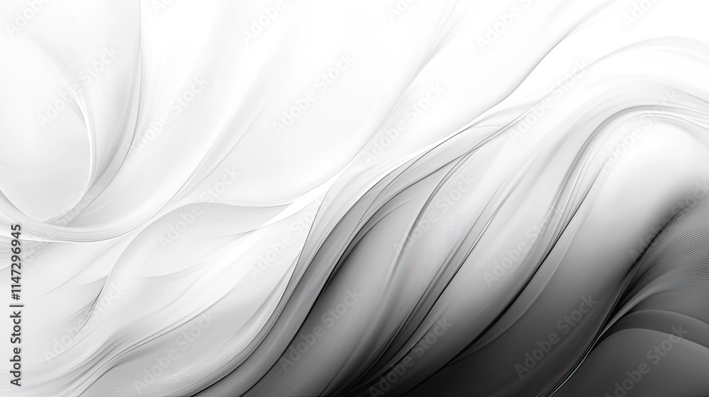 Naklejka premium Elegant Abstract Fluid Lines in Black and White Background Design