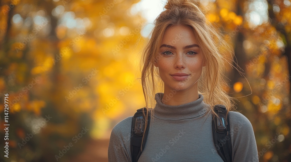 Young woman in a forest during autumn. Young woman in a forest during autumn.