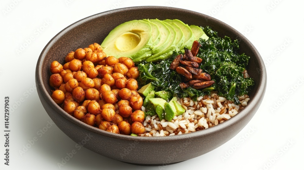 Delicious Healthy Vegan Bowl with Chickpeas Avocado and Kale Delicious Healthy Vegan Bowl with Chickpeas Avocado and Kale
