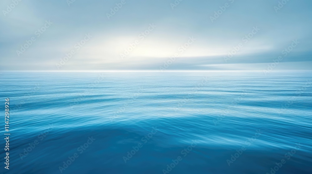 Serene Calm Ocean Horizon with Smooth Water and Gentle Waves Serene Calm Ocean Horizon with Smooth Water and Gentle Waves