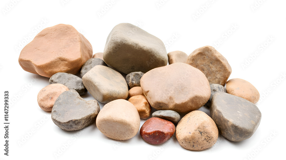 pile of stones on white background pile of stones on white background