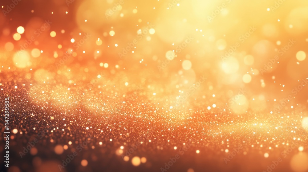 Shimmering Golden Dust Particles in Dreamy Soft Focus Background Shimmering Golden Dust Particles in Dreamy Soft Focus Background