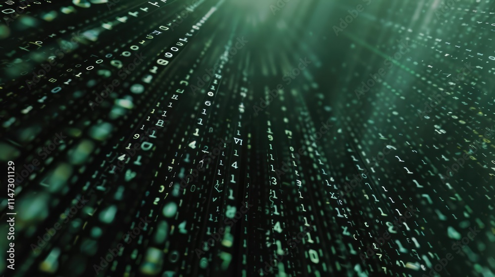 A mesmerizing abstract background featuring a descending matrix of binary code, perfect for commercial projects, digital designs, and modern interfaces. A mesmerizing abstract background featuring a descending matrix of binary code, perfect for commercial projects, digital designs, and modern interfaces.