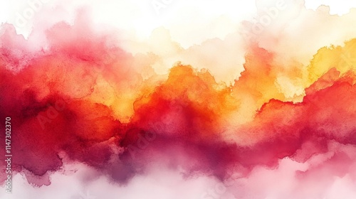 Abstract Watercolor Background in Red and Orange. Generative AI photo