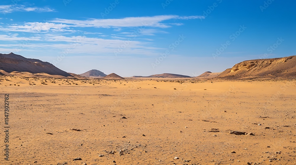 Desert landscape under a blue sky Desert landscape under a blue sky