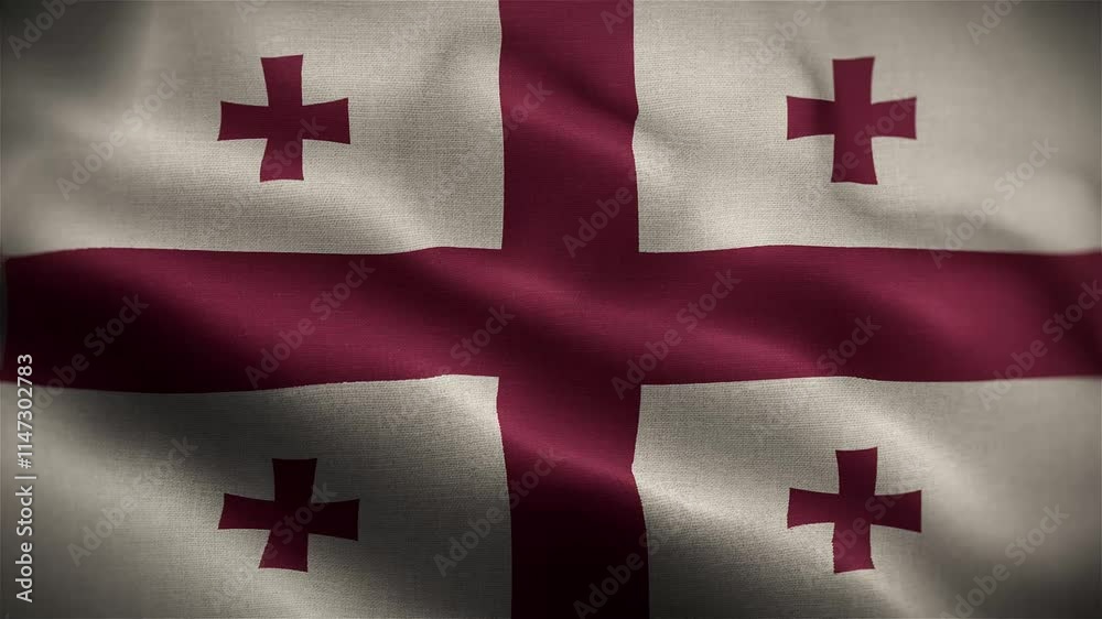 Georgia Wavy Flag in the Wind Georgia Wavy Flag in the Wind