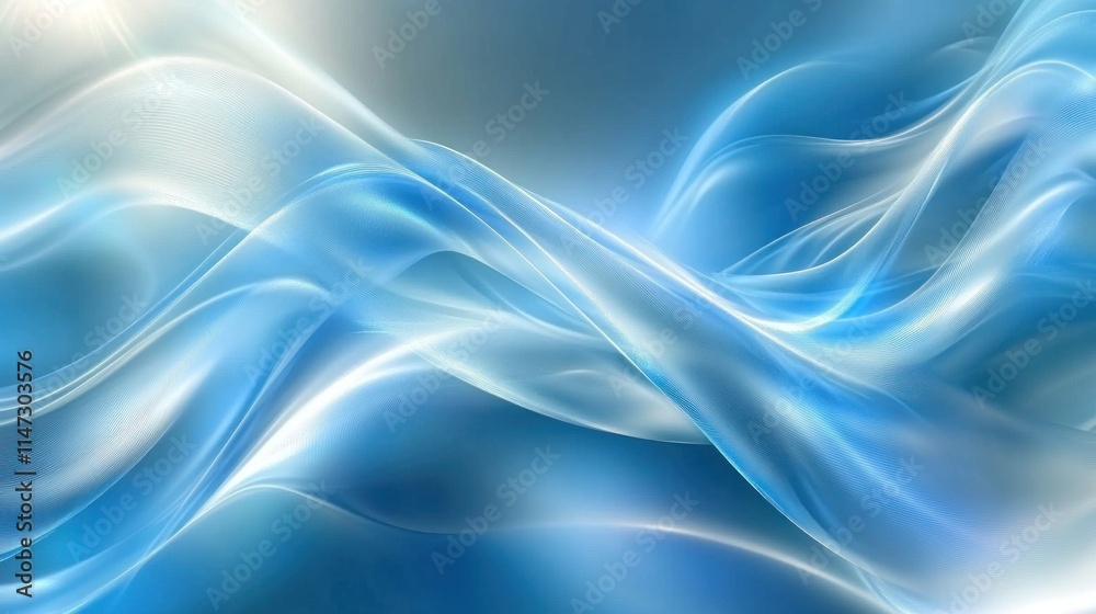 Abstract blue wavy design featuring overlapping waveforms with subtle gradients and reflective light accents Abstract blue wavy design featuring overlapping waveforms with subtle gradients and reflective light accents