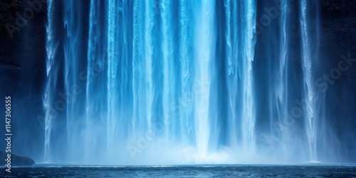 A cascading curtain of water, flowing down a rugged cliff face, creating a mesmerizing display of nature's power and beauty.