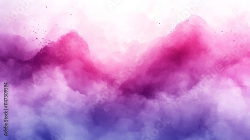 Abstract Purple Watercolor Background with Soft Pink and Lilac Shades. Generative AI photo