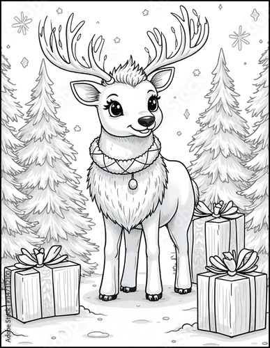 Wallpaper Mural Christmas coloring page size 8.5 x 11 Torontodigital.ca