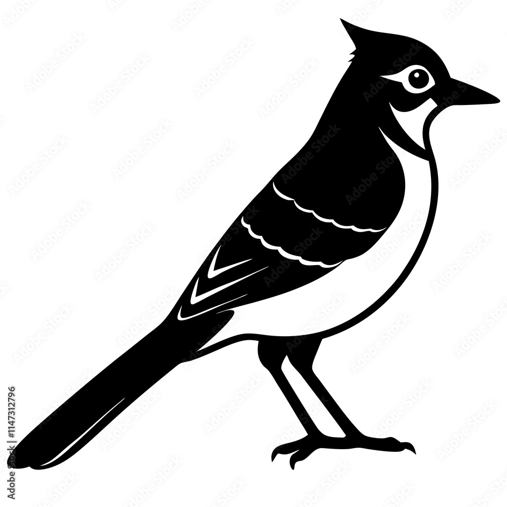 Fototapeta premium Blue Jay Silhouette vector illustration
