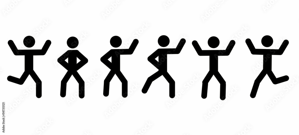 a set of human figures in different poses, sports movement, people dancing, silhouette, sketch a set of human figures in different poses, sports movement, people dancing, silhouette, sketch