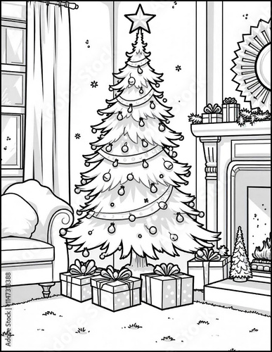 Wallpaper Mural Christmas coloring page size 8.5 x 11 Torontodigital.ca