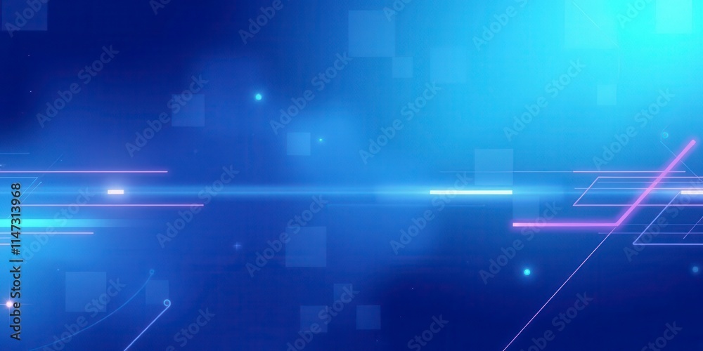 Obraz premium Sleek white background with glowing digital lines and geometric shapes, lines, minimalist