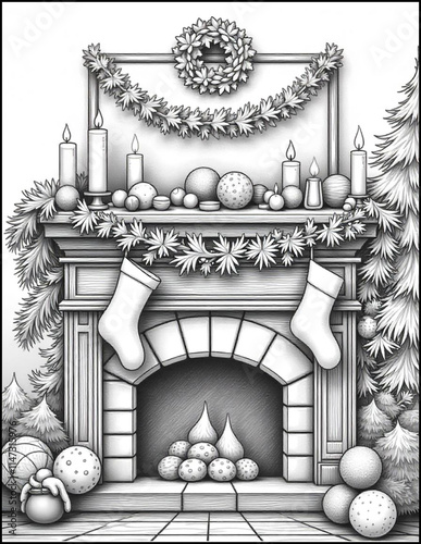 Wallpaper Mural Christmas coloring page size 8.5 x 11 Torontodigital.ca