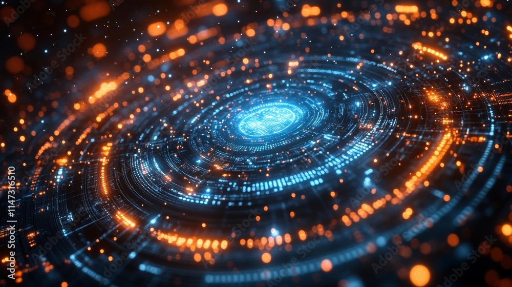 Futuristic Digital Data Network with Holographic Light Effects. Generative AI Futuristic Digital Data Network with Holographic Light Effects. Generative AI