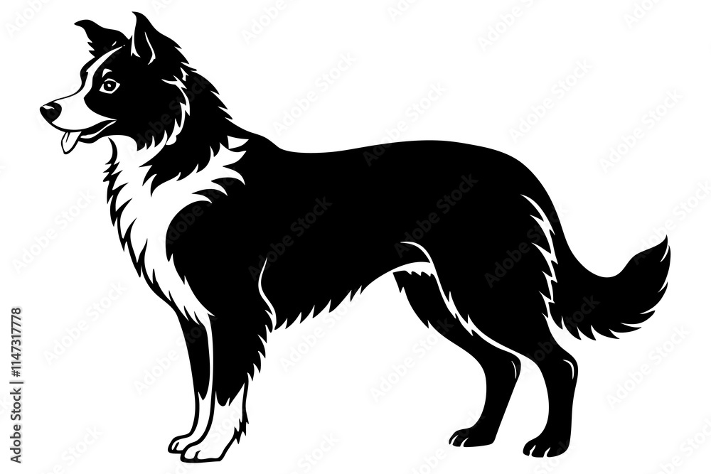 Border Collie Silhouette vector illustration Border Collie Silhouette vector illustration