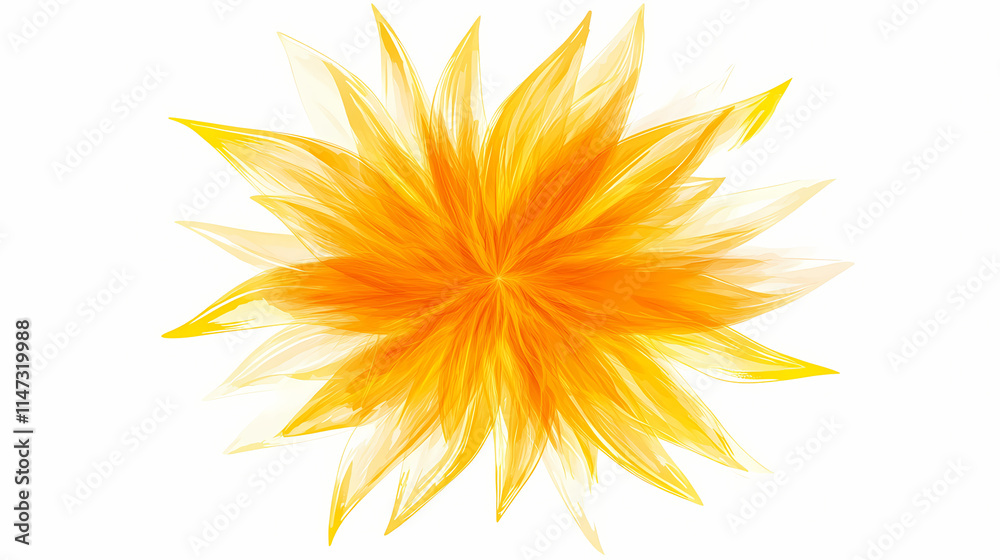 Bright yellow starburst on a white background. suitable for various design projects. Starburst. Illustration