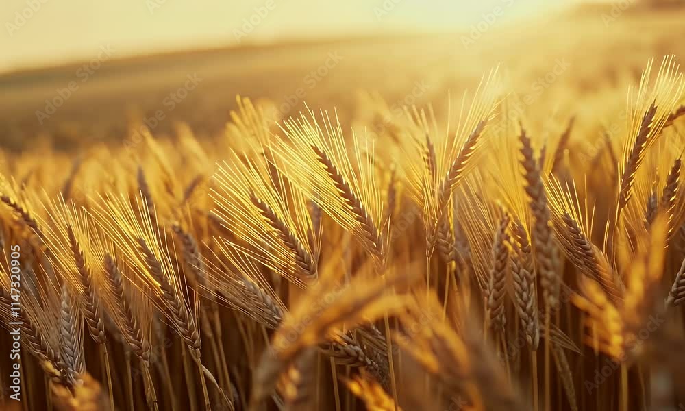 A golden field of wheat illuminated by sunlight, symbolizing harvest and abundance. A golden field of wheat illuminated by sunlight, symbolizing harvest and abundance.