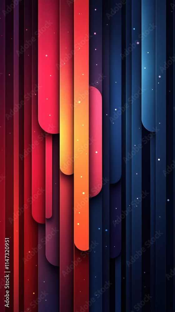 A vibrant abstract design featuring vertical lines and gradients in red, orange, and blue, ideal for backgrounds or wallpapers. A vibrant abstract design featuring vertical lines and gradients in red, orange, and blue, ideal for backgrounds or wallpapers.