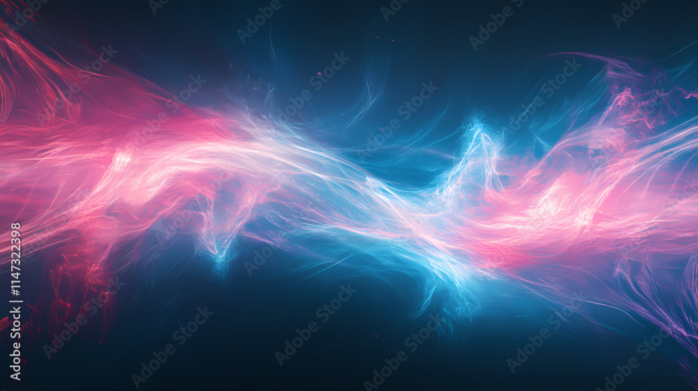 Fototapeta premium Abstract glowing blue and pink lines. this photo is perfect for creating a futuristic or sci-fi feel. Starburst. Illustration