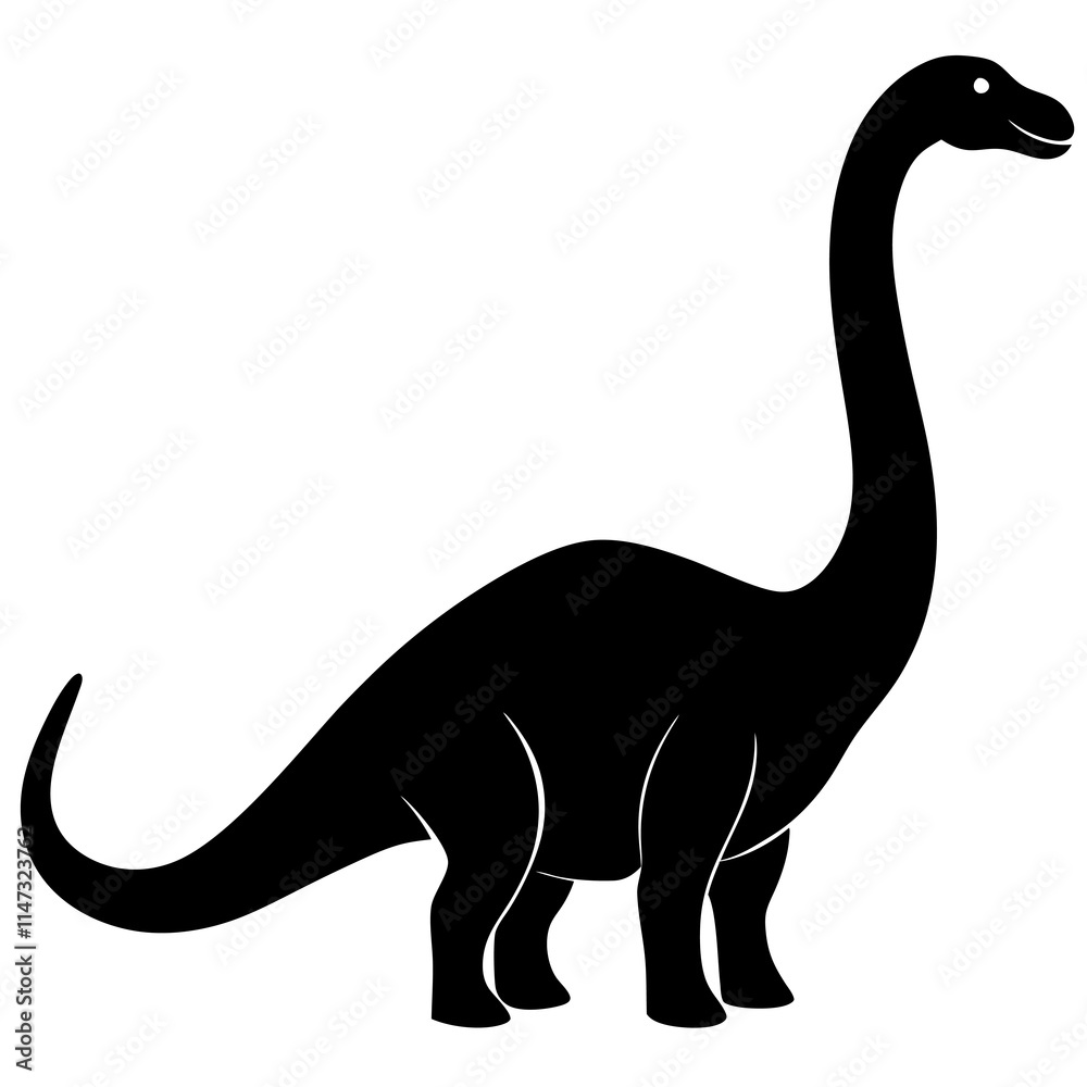 Fototapeta premium Brontosaurus Silhouette vector illustration