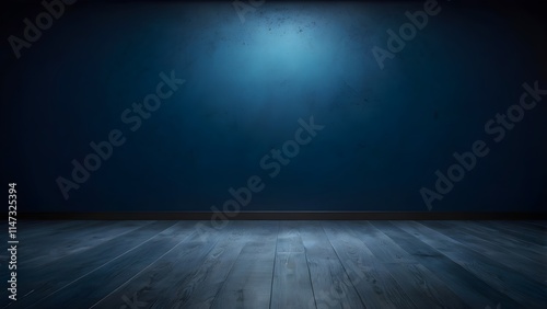 Wallpaper Mural flat reflective surface, Minimalistic dark blue gradient background, soft central illumination,  Torontodigital.ca